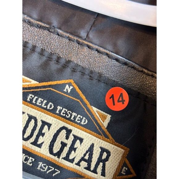 Men's Black Leather Bomber Jacket - Picture 7 of 7